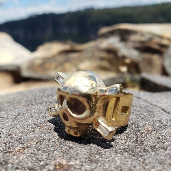 Diamond Skull Ring